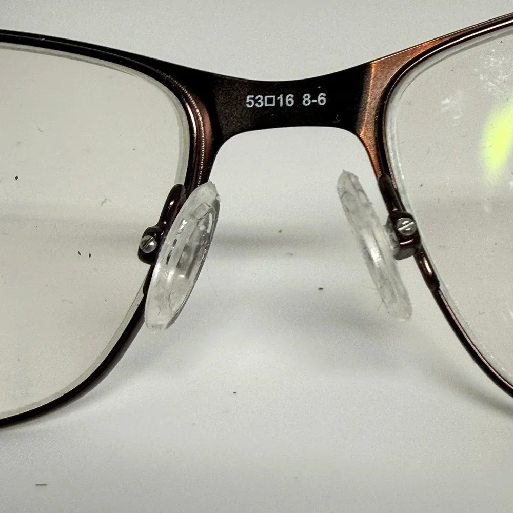 Adensco AD205 Burgundy Cat Eye Eyeglass Frames 53-16-135 Metallic Red Glasses